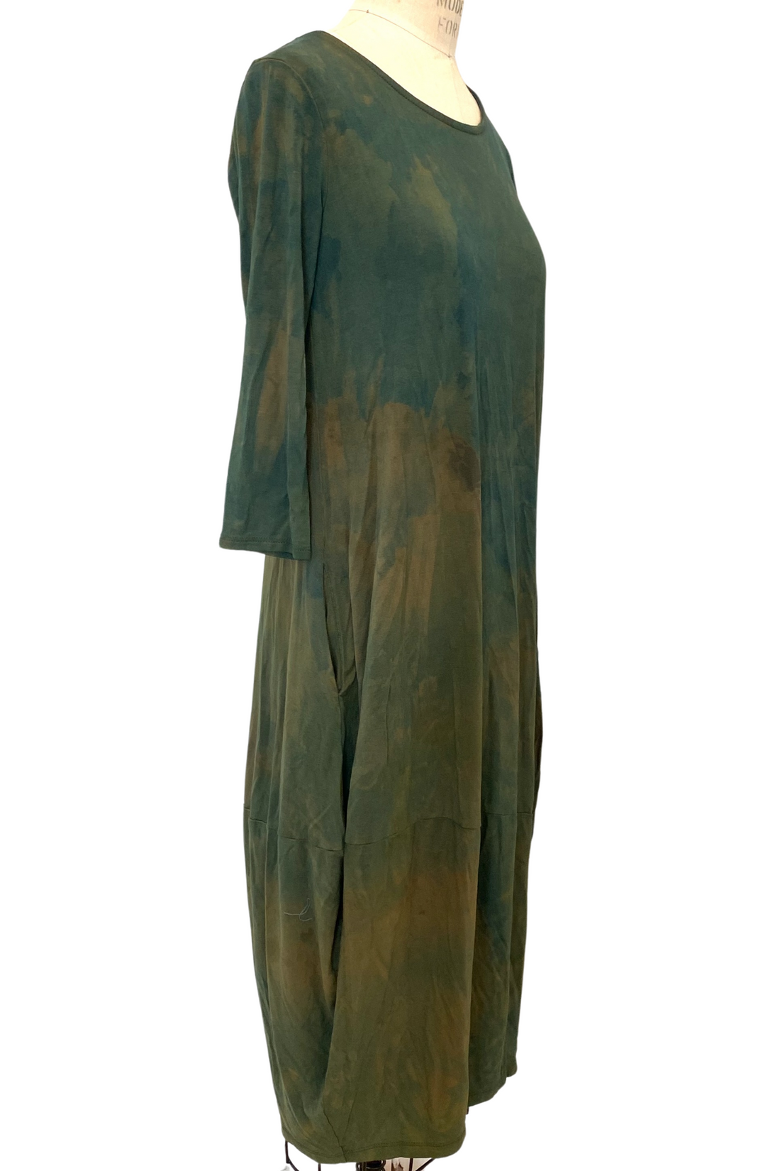Botanically Dyed Bamboo Knit Dress in Green