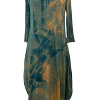 Botanically Dyed Bamboo Knit Dress in Green Willow