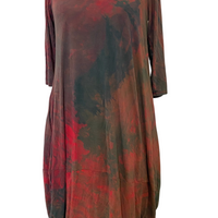 Botanically Dyed Bamboo Knit Dress in Red Green