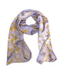 Long Silk Scarf in Lavendar | Naturally Dyed Floral Print