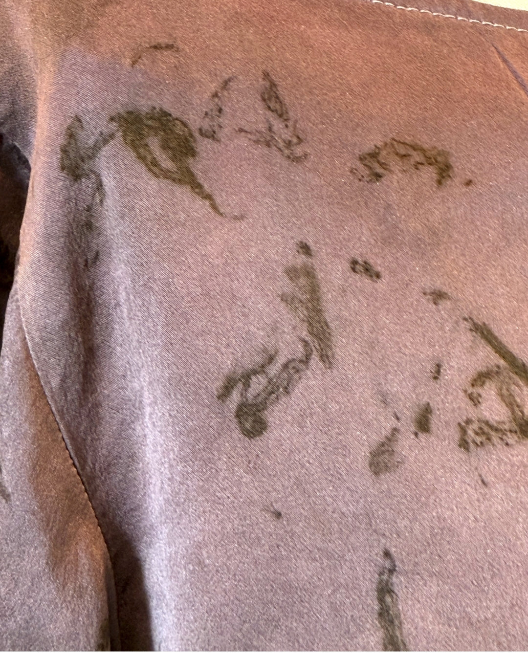 Mauve Lucia Boat Neck Silk Top – Naturally Dyed Floral Print