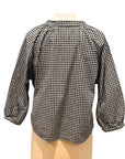 Black White Check Cotton Silk Mia Raglan Top