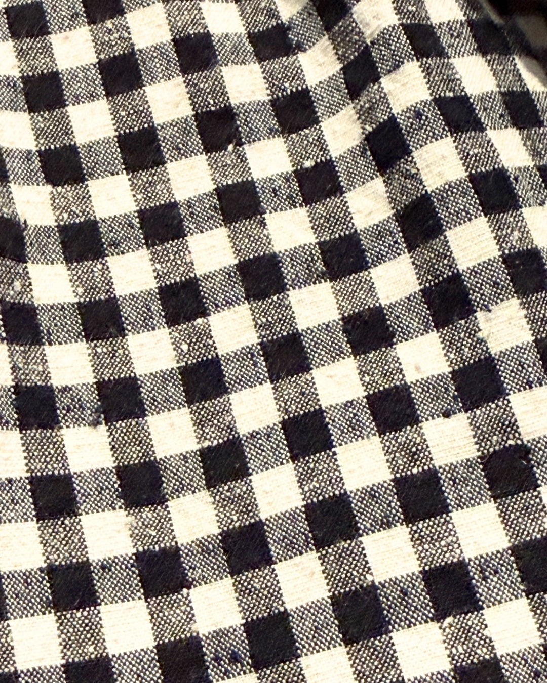 Black White Check Cotton Silk Mia Raglan Top