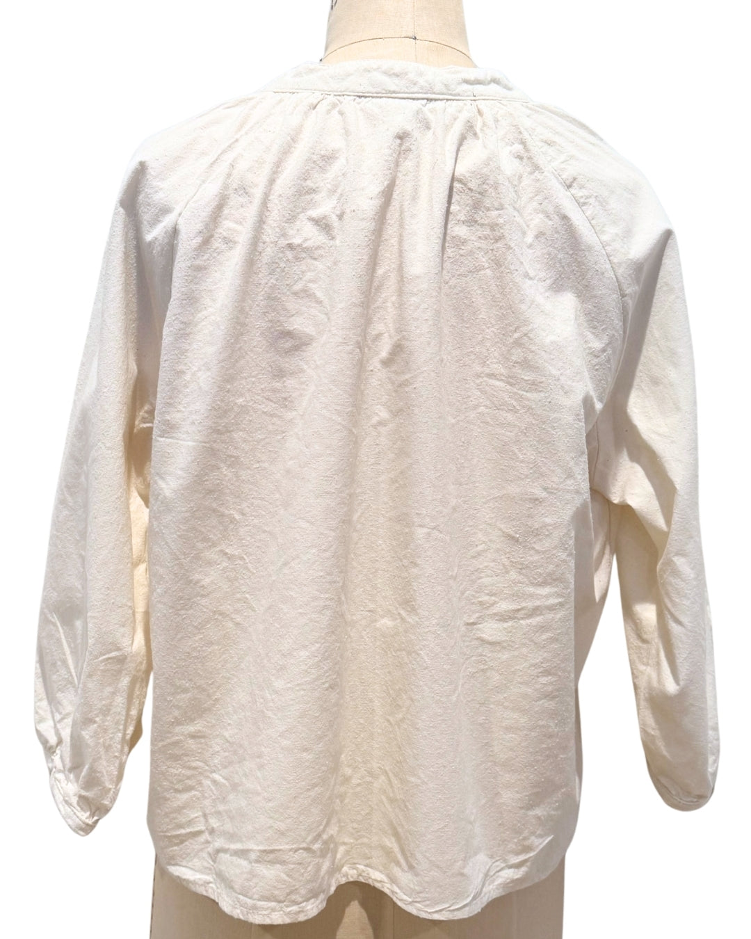 Cream Cotton Silk Mia Raglan Top