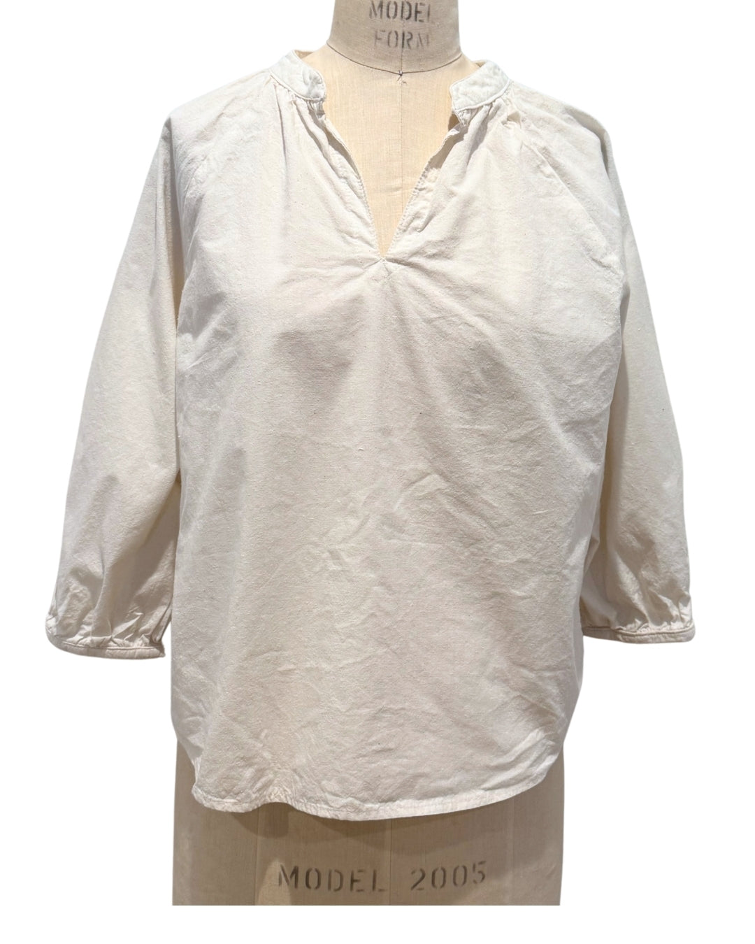 Cream Cotton Silk Mia Raglan Top
