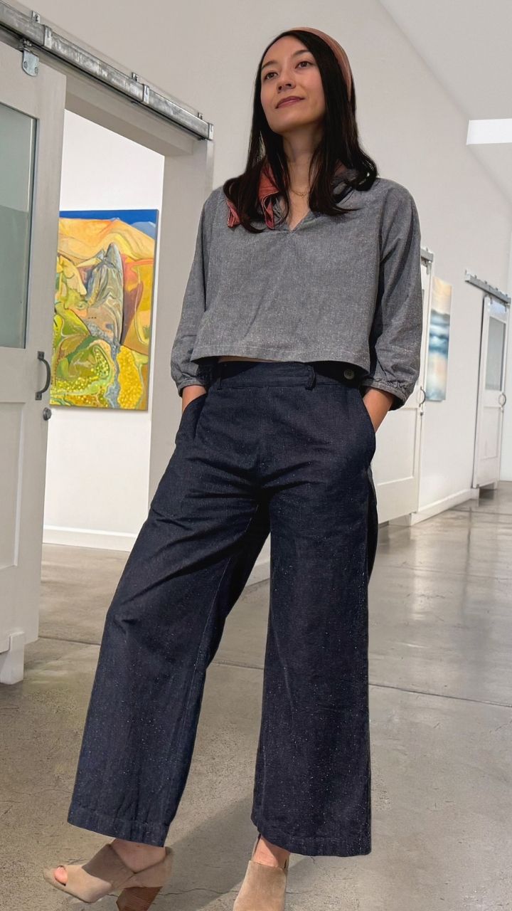Emily Denim Pant – Japanese Cotton Silk | Sustainable Fashion
