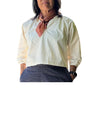 Cream Cotton Silk Mia Raglan Top