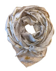 Neutral Cool Tones Square Silk Scarf – Naturally Dyed Floral Print