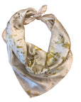 Neutral Cool Tones Square Silk Scarf – Naturally Dyed Floral Print