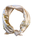 Neutral Cool Tones Square Silk Scarf – Naturally Dyed Floral Print