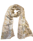 Neutral Warm Tones Long Silk Scarf | Naturally Dyed Floral Print
