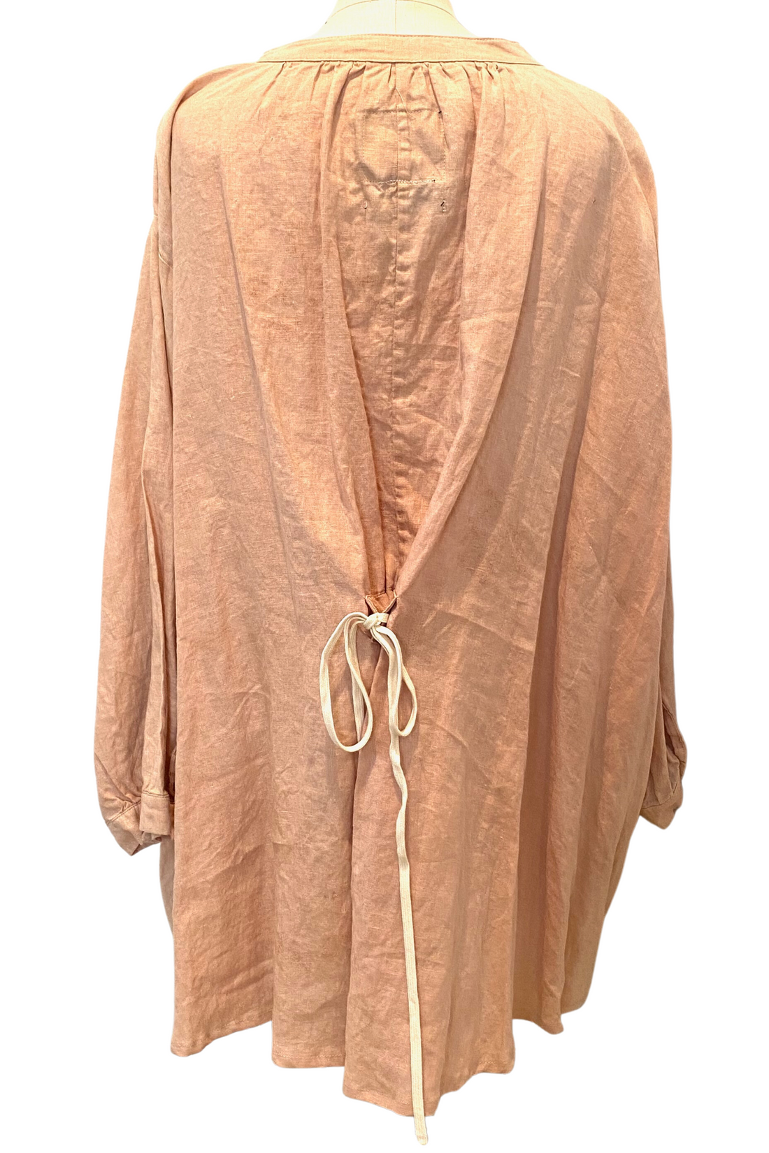 Botanically Dyed Linen Tunic in Peach