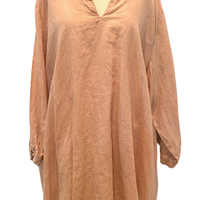 Botanically Dyed Linen Tunic in Peach