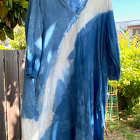 Celeste Dress Blue White Stripe in Organic Cotton with Pockets