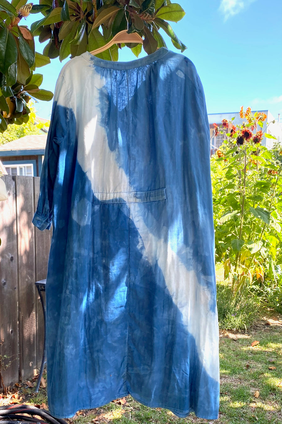Celeste Dress Blue White Stripe in Organic Cotton with Pockets
