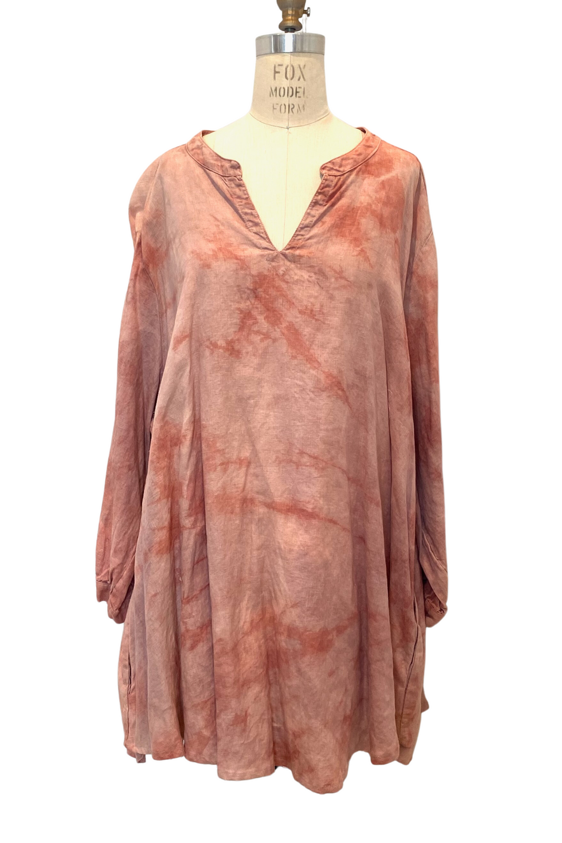 Botanically Dyed Linen Tunic in Rose
