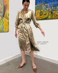 Gold Silk Serina Midi Dress Naturally Dyed – Sustainable Fashion