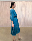 Teal Silk Serina Midi Dress Naturally Dyed – Sustainable Fashion