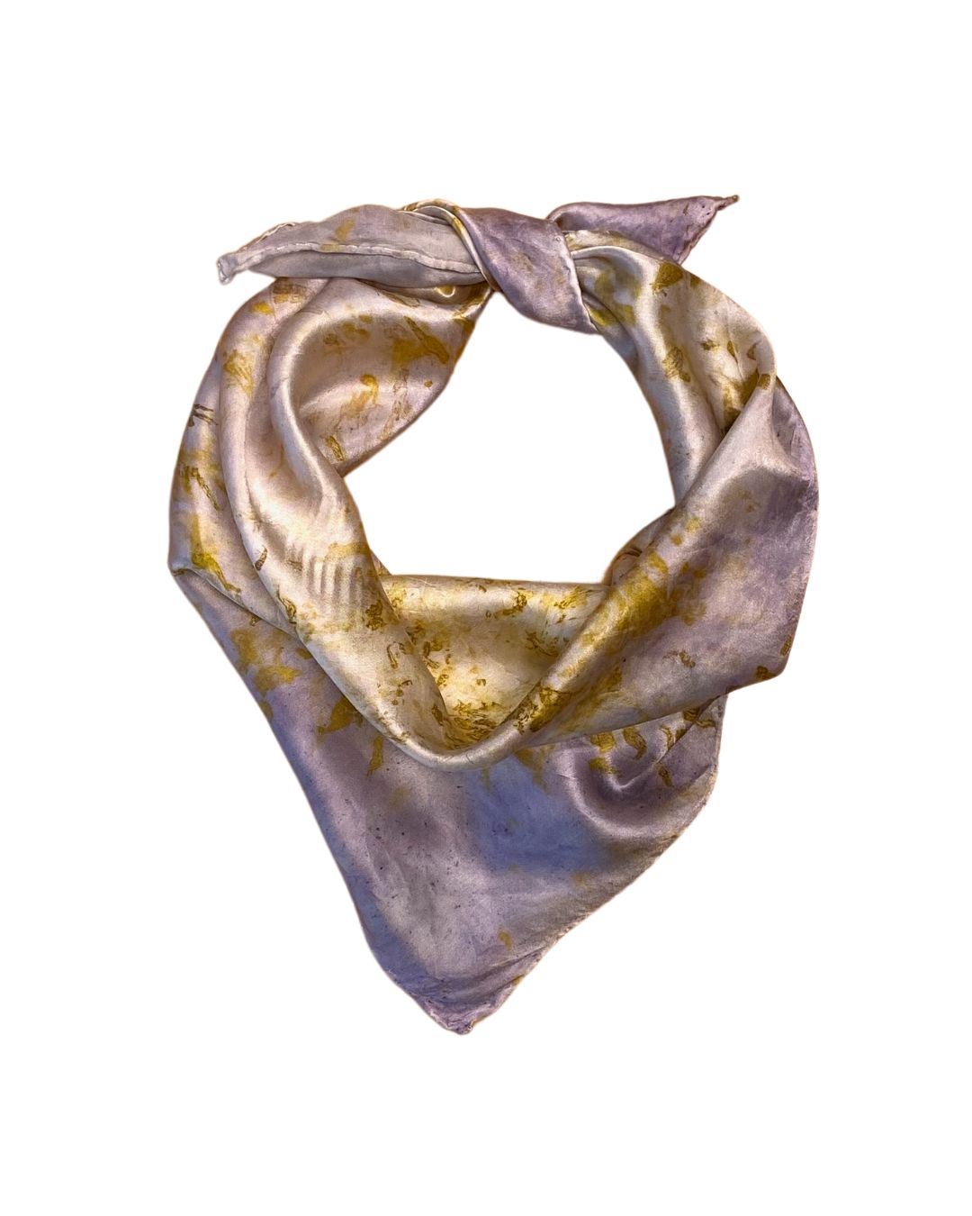 Lavender White Square Silk Scarf – Naturally Dyed Floral Print