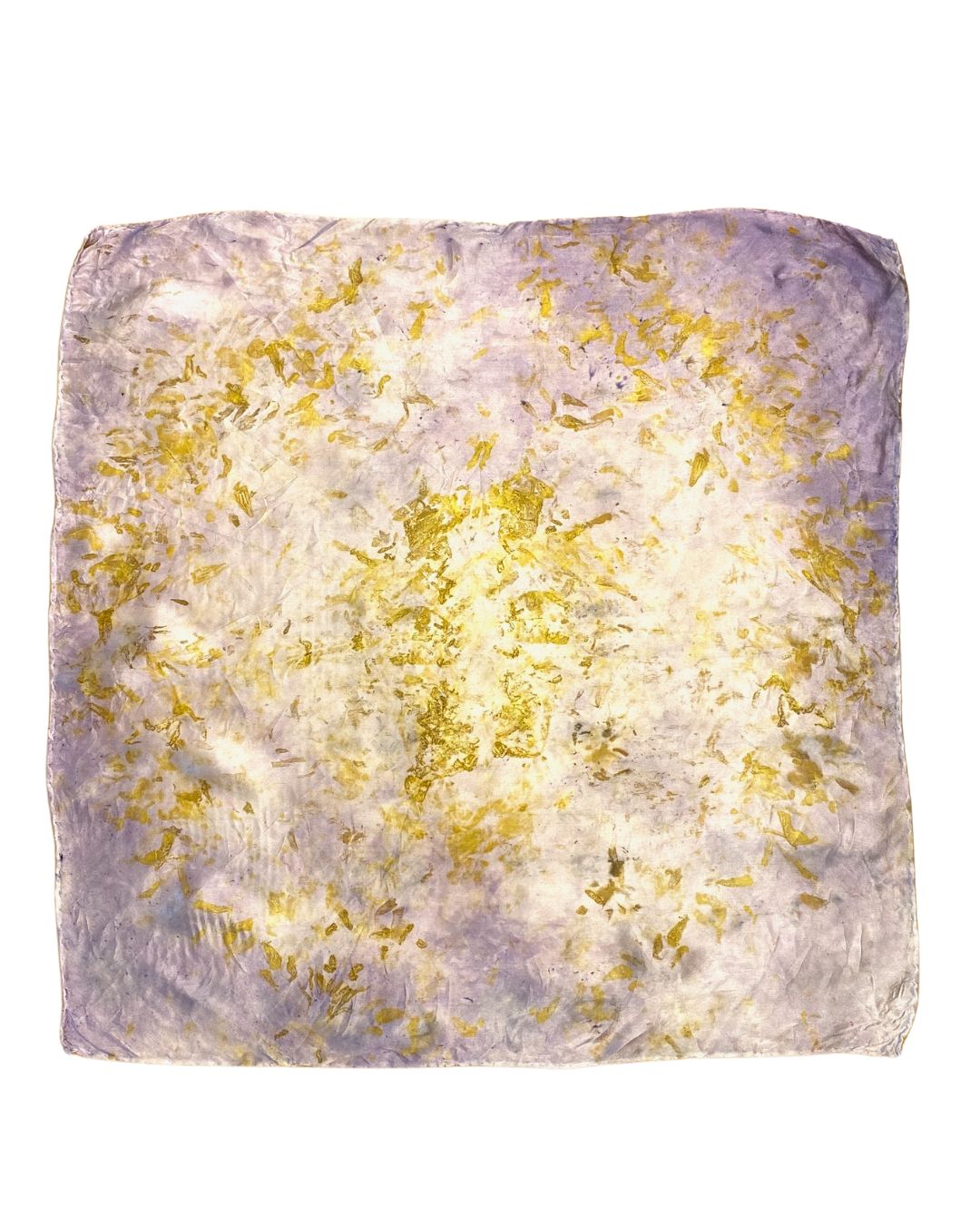 Lavender White Square Silk Scarf – Naturally Dyed Floral Print