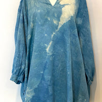 Botanically Dyed Linen Tunic in Teal Size 1