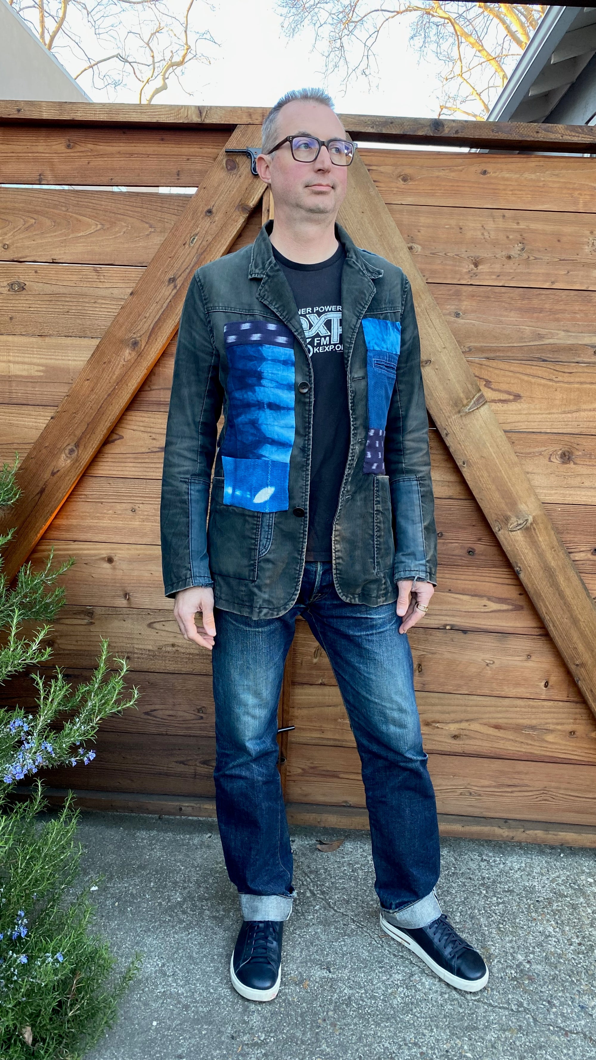 Upcycled Blazer in Indigo Blue