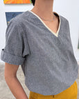 Grey Cotton Silk Vega Top – Sustainable Fashion