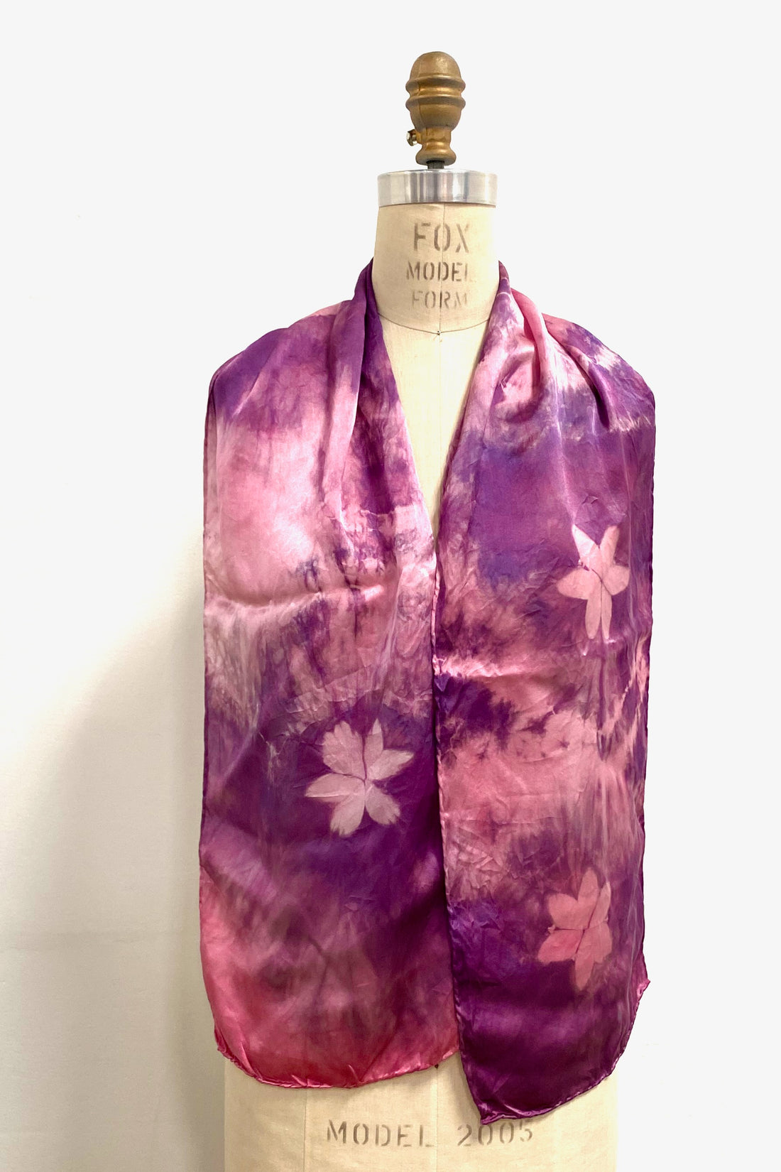 Silk Scarf in Berry - Natural Dyes - Hand Rolled Edges