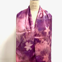 Silk Scarf in Berry - Natural Dyes - Hand Rolled Edges