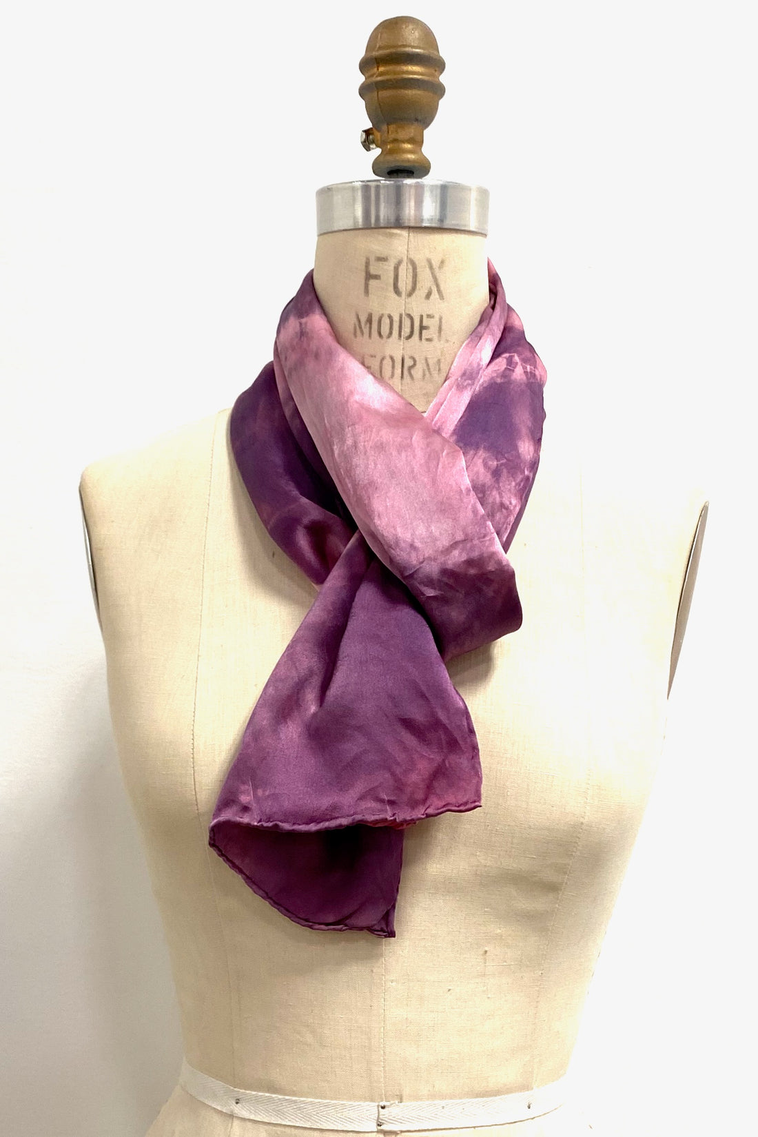 Silk Scarf in Berry - Natural Dyes - Hand Rolled Edges