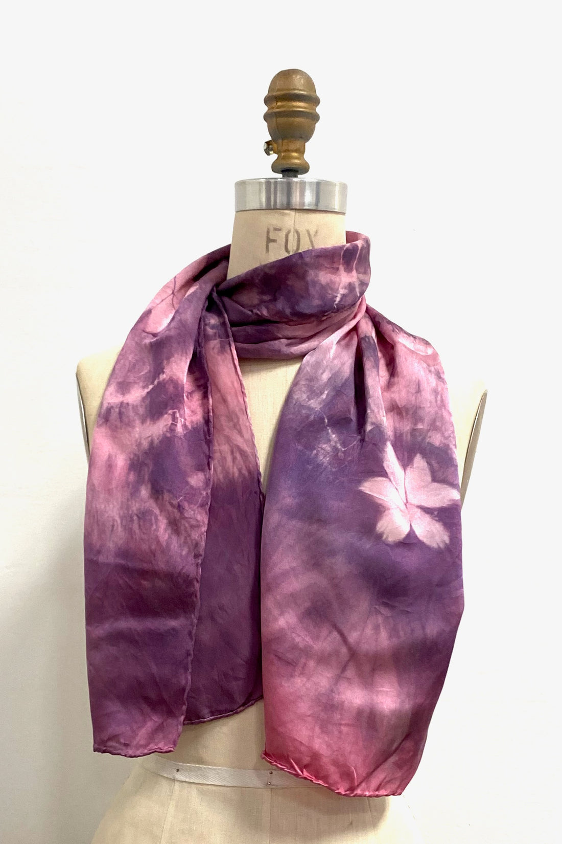 Silk Scarf in Berry - Natural Dyes - Hand Rolled Edges