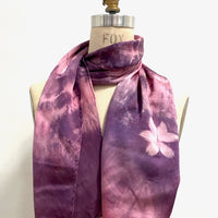 Silk Scarf in Berry - Natural Dyes - Hand Rolled Edges