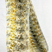 Botanically Dyed Long Silk Scarf in Yellow Black Salt Pepper