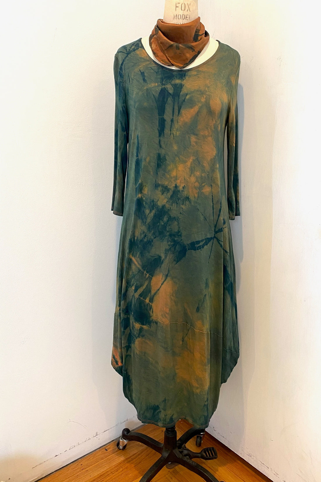 Botanically-Dyed-Bamboo-Knit-Dress-in-Green-Willow