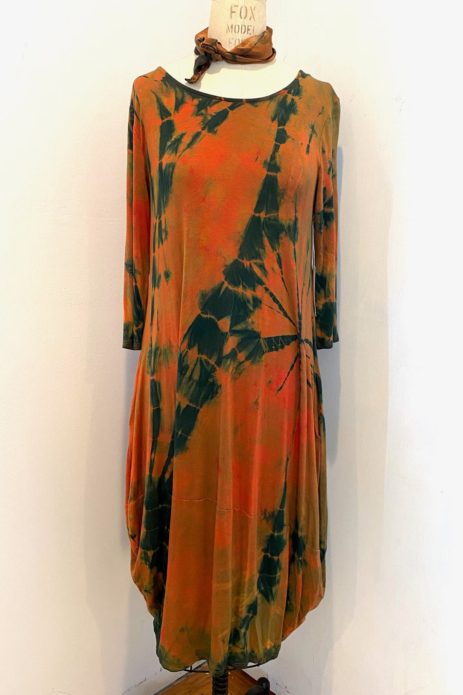 Botanically-Dyed-Bamboo-Knit-Dress-in-Orange-Willow