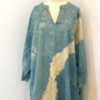 Botanically-Dyed-Linen-Tunic-in-Blue-Tan-Wave