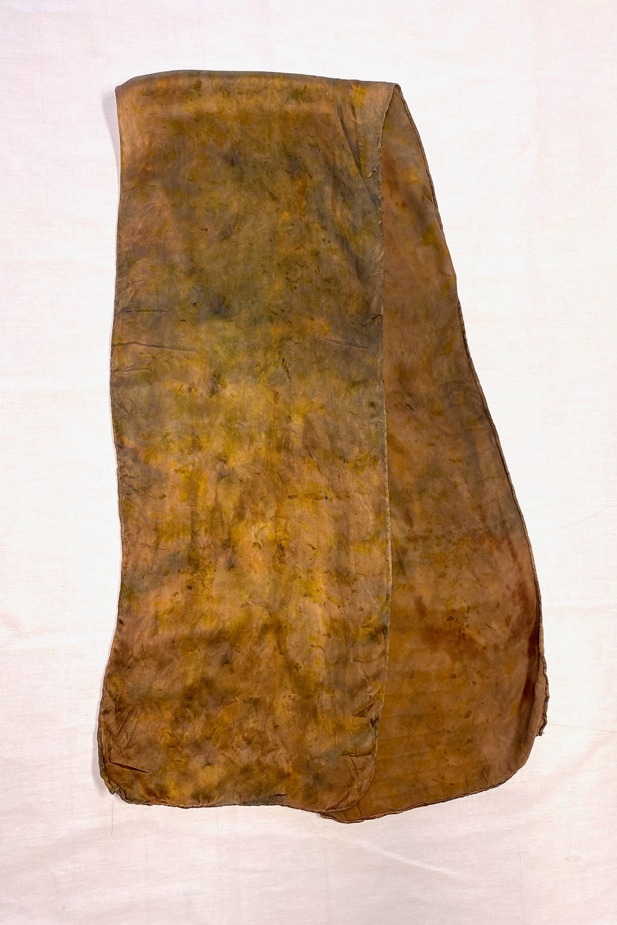 Botanically-dyed-long-silk-scarf-in-bronze-marble