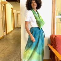 Carina Skirt in Green Cotton Double Gauze with Pockets