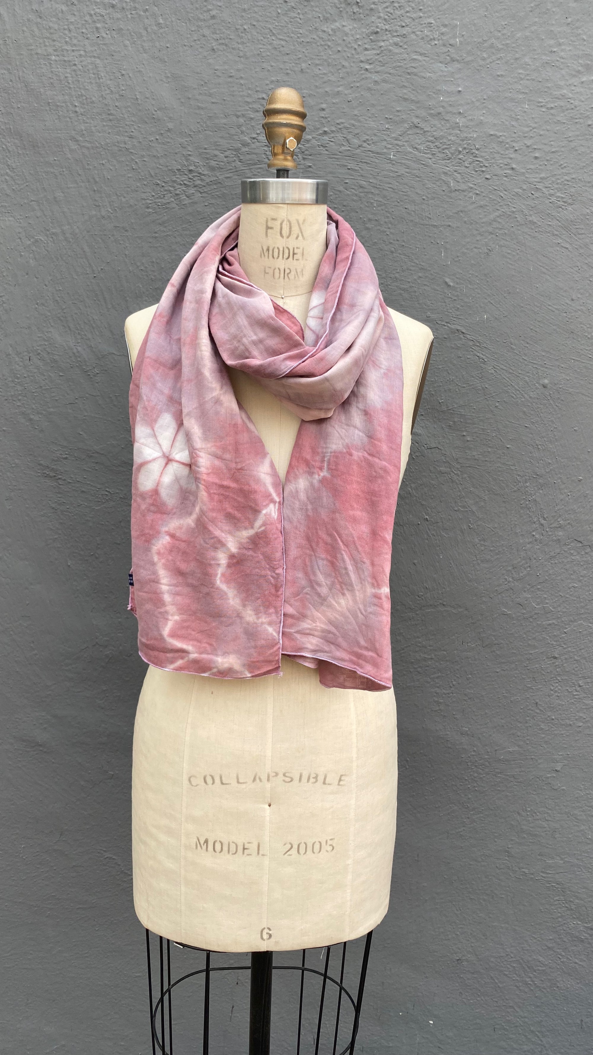 Zero Waste Organic Cotton Double Gauze Scarf in Pink Flora