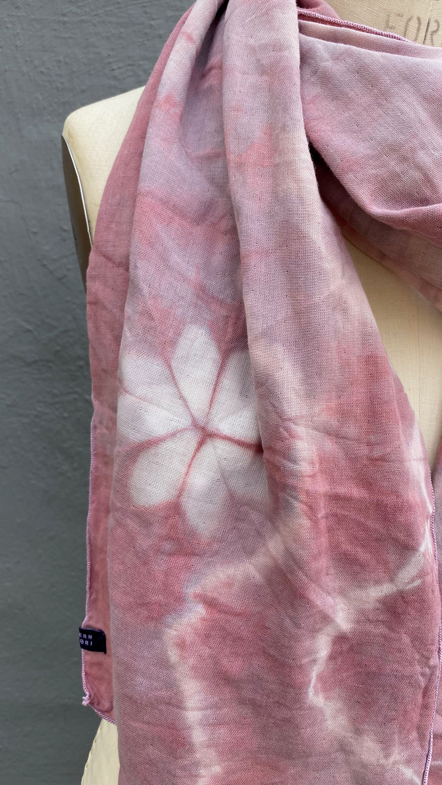 Zero Waste Organic Cotton Double Gauze Scarf in Pink Flora