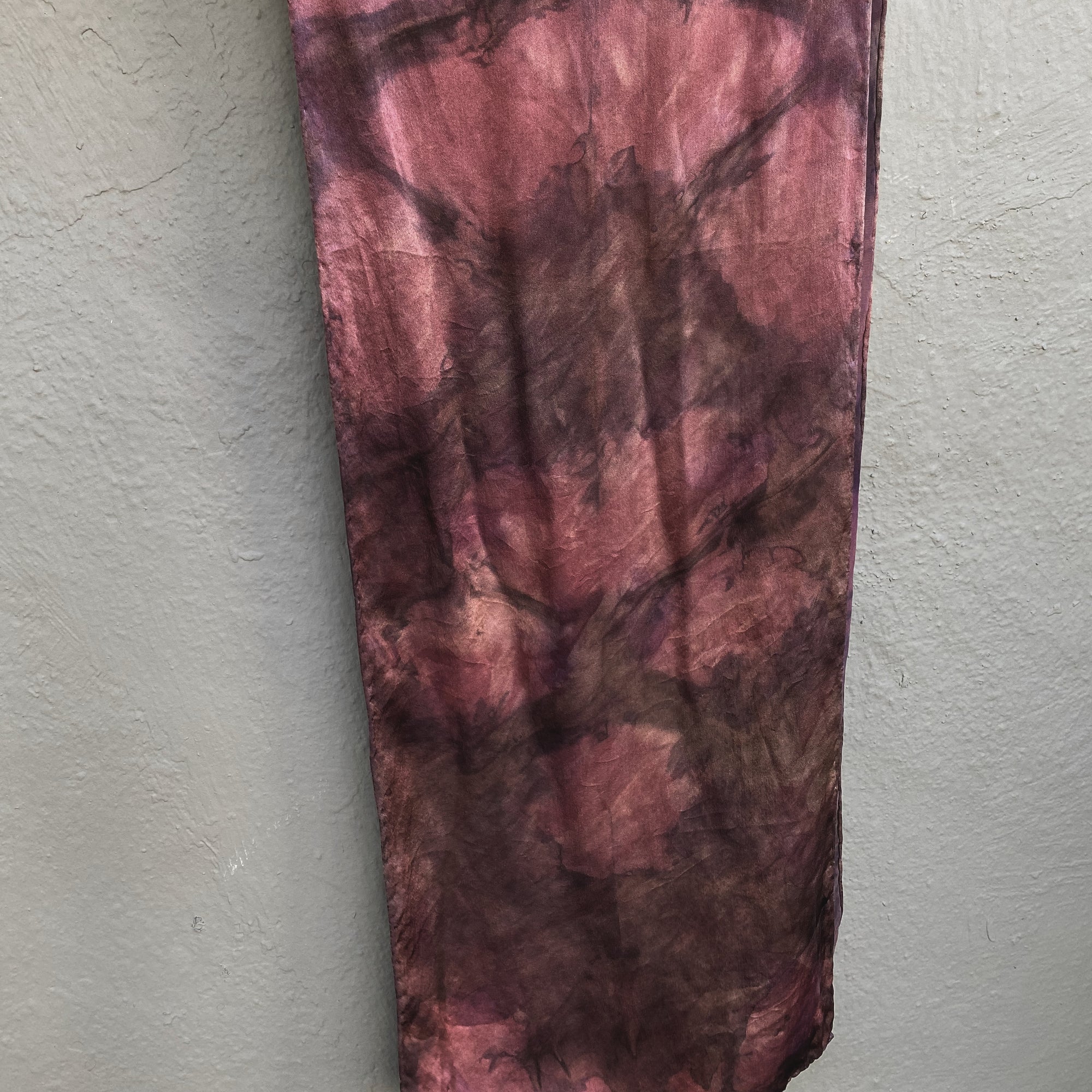 Silk Scarf in Plum - Natural Dyes - Hand Rolled Edges