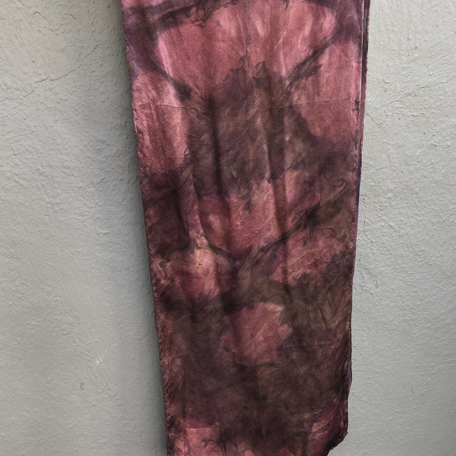 Silk Scarf in Plum - Natural Dyes - Hand Rolled Edges