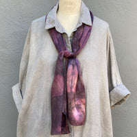Silk Scarf in Plum - Natural Dyes - Hand Rolled Edges
