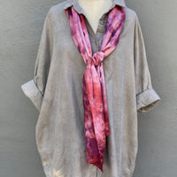 Silk Scarf in Berry - Natural Dyes - Hand Rolled Edges