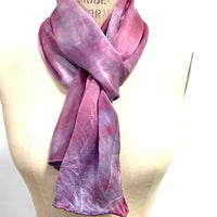 Silk Scarf in Lilac - Natural Dyes - Hand Rolled Edges