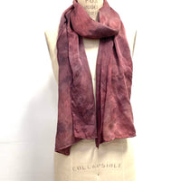 Silk Scarf in Burgundy - Natural Dyes - Hand Rolled Edges
