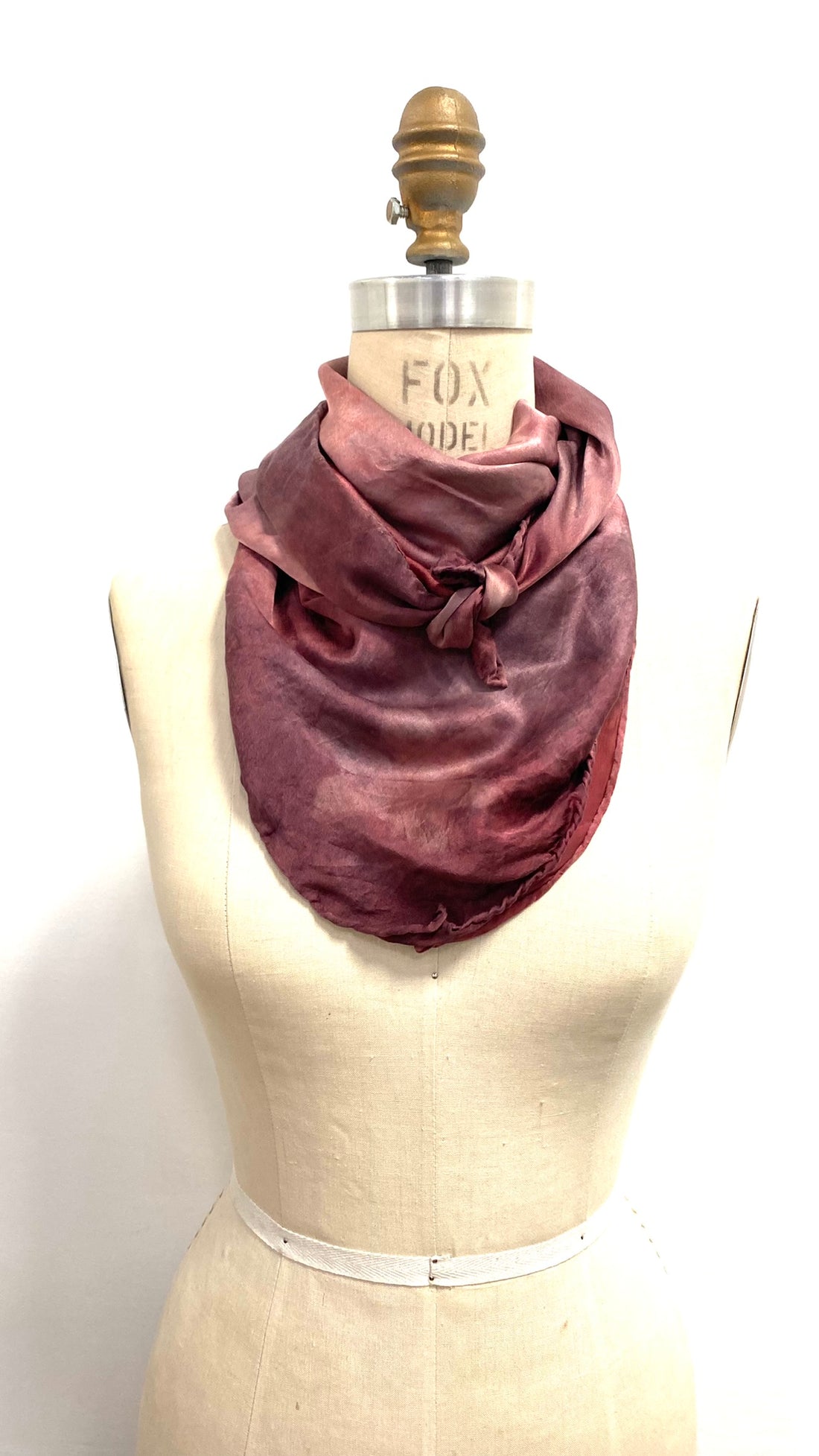 Square Silk Scarf in Burgundy