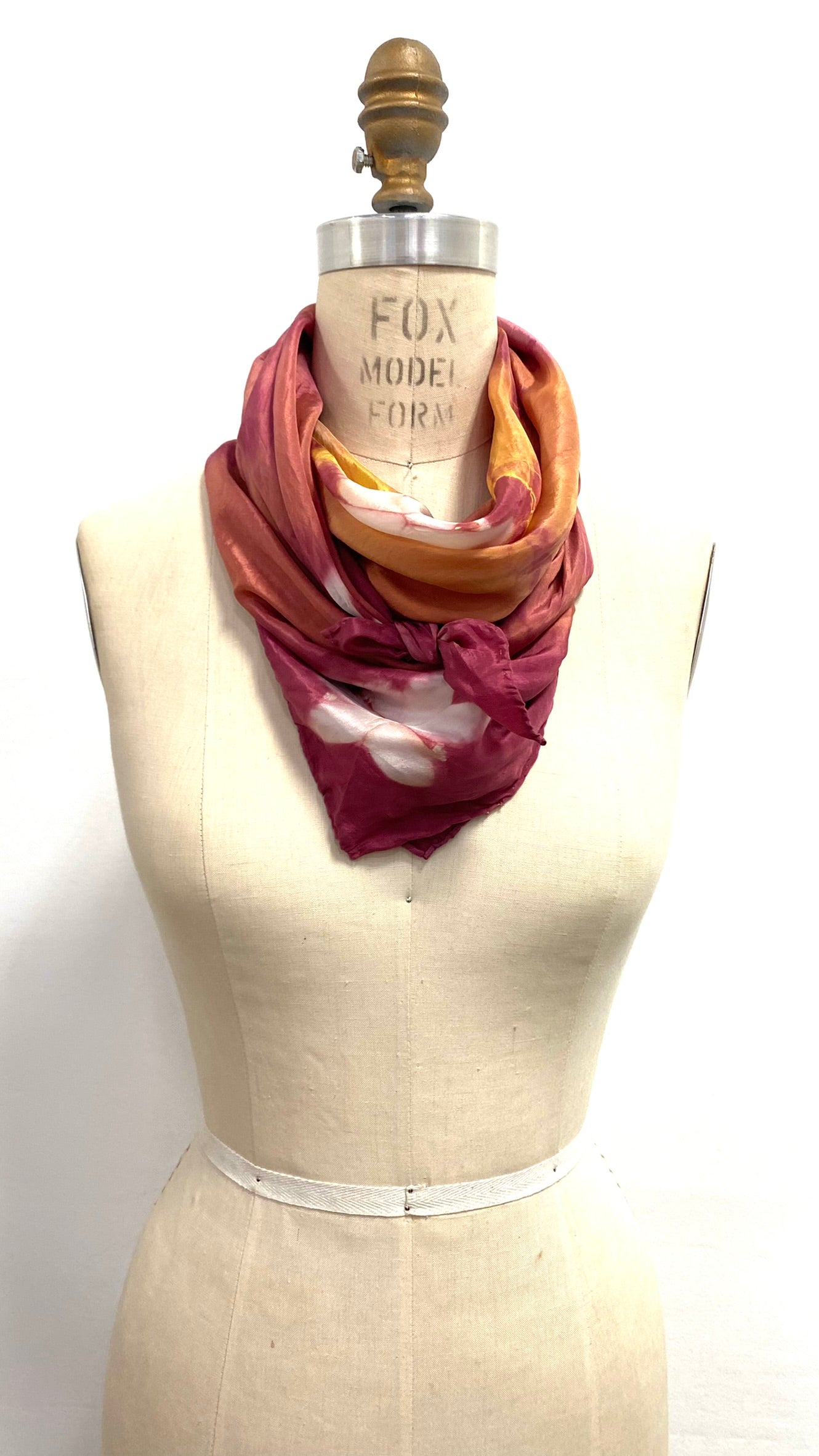 Square Silk Scarf in Orange