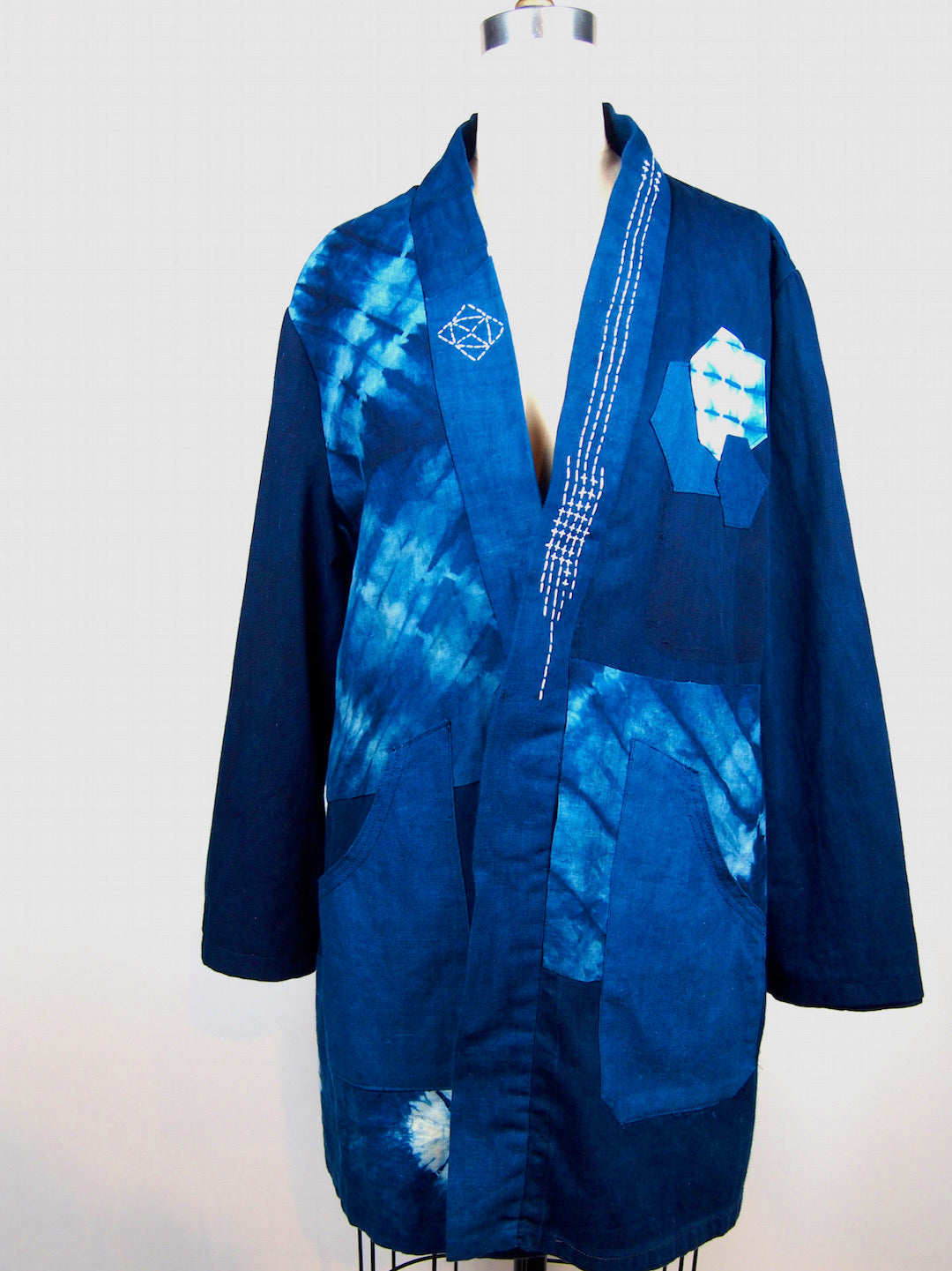 Indigo Blue | Custom Long Jacket with Sashiko | For men and women