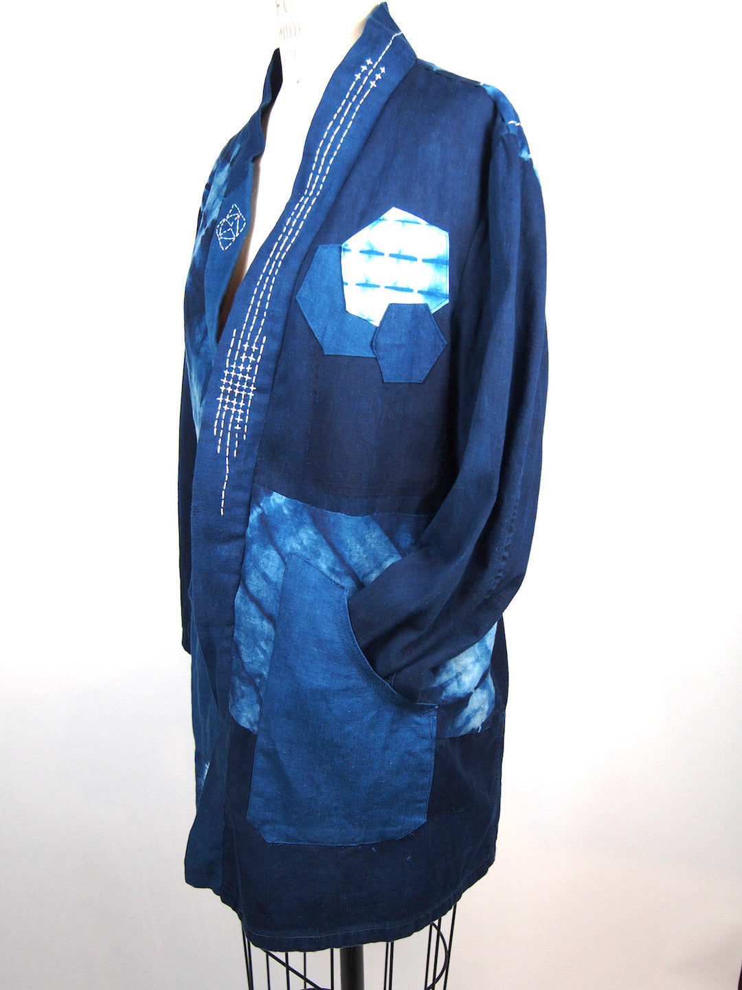 Indigo Blue | Custom Long Jacket with Sashiko | For men and women